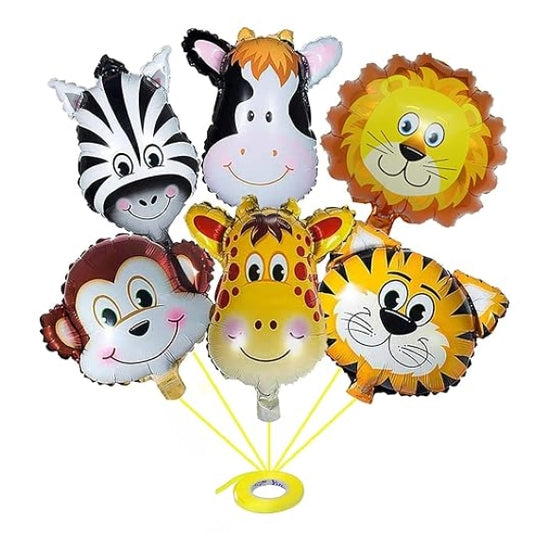 Animal Face Foil Balloon for Jungle theme Decoration jungle theme party supplies  - Small Size