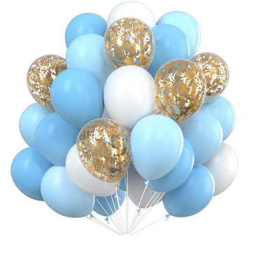 Blue & White Balloon Combo Pack of 100 Kit