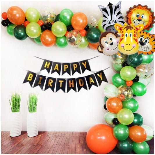 Jungle Theme Decoration Kit | Kids Party Balloon & Foil Decoration Item